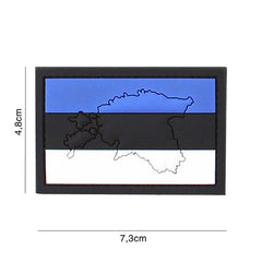 Embleem 3D PVC Estland cu Contur - Afirmă-ți Identitatea cu Stil Tactic