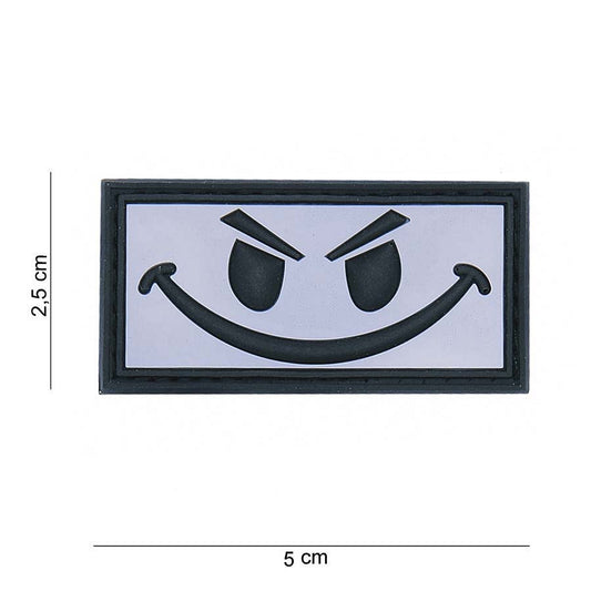 Embleem 3D PVC Evil smiley Alb - Afirmă-ți Atitudinea Tactică