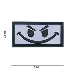 Embleem 3D PVC Evil smiley Alb - Afirmă-ți Atitudinea Tactică