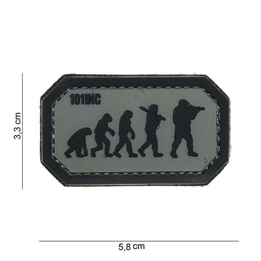 Embleem 3D PVC Evolution Gri/Negru Airsoft - Afirmă-ți Prezența