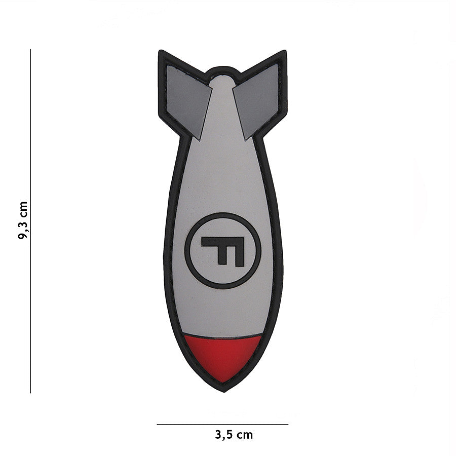 Embleem 3D PVC F. Bom wit Alb - Identitate Tactică Durabilă