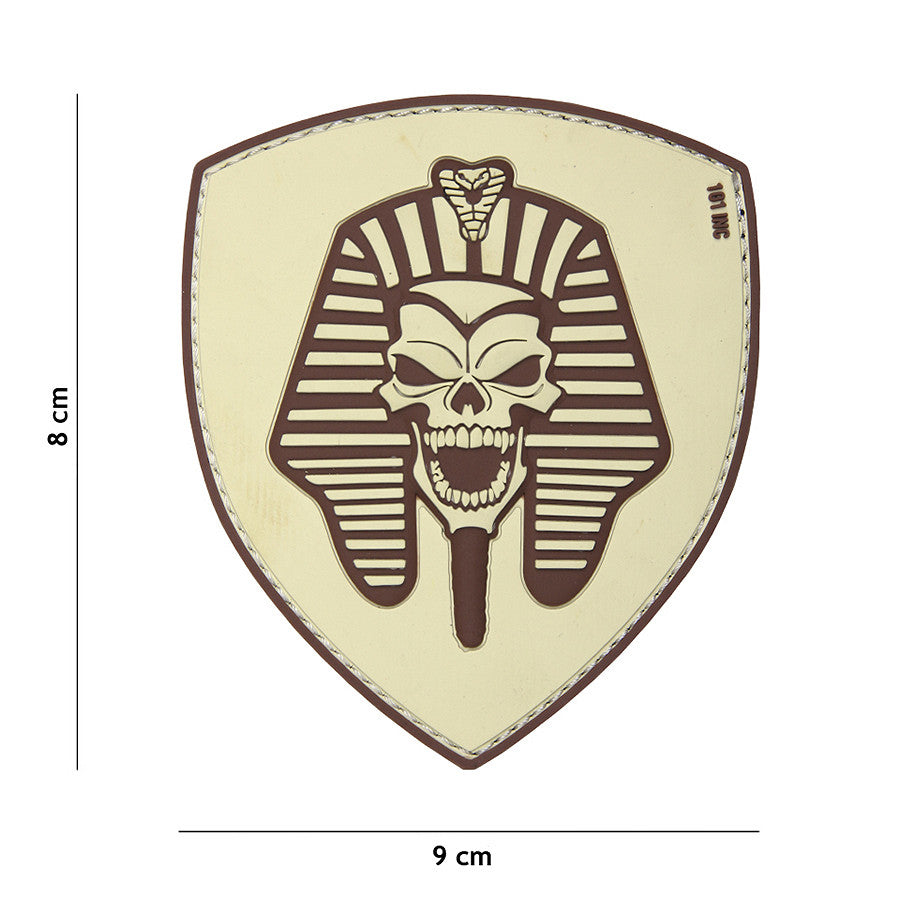 Embleem 3D PVC Farao Skull Bej - Afirmă-ți Stilul Tactic