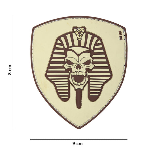 Embleem 3D PVC Farao Skull Bej - Afirmă-ți Stilul Tactic