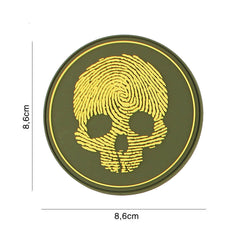 Embleem 3D PVC Fingerprint Skull Geel #5118 - Afirmă-ți Identitatea