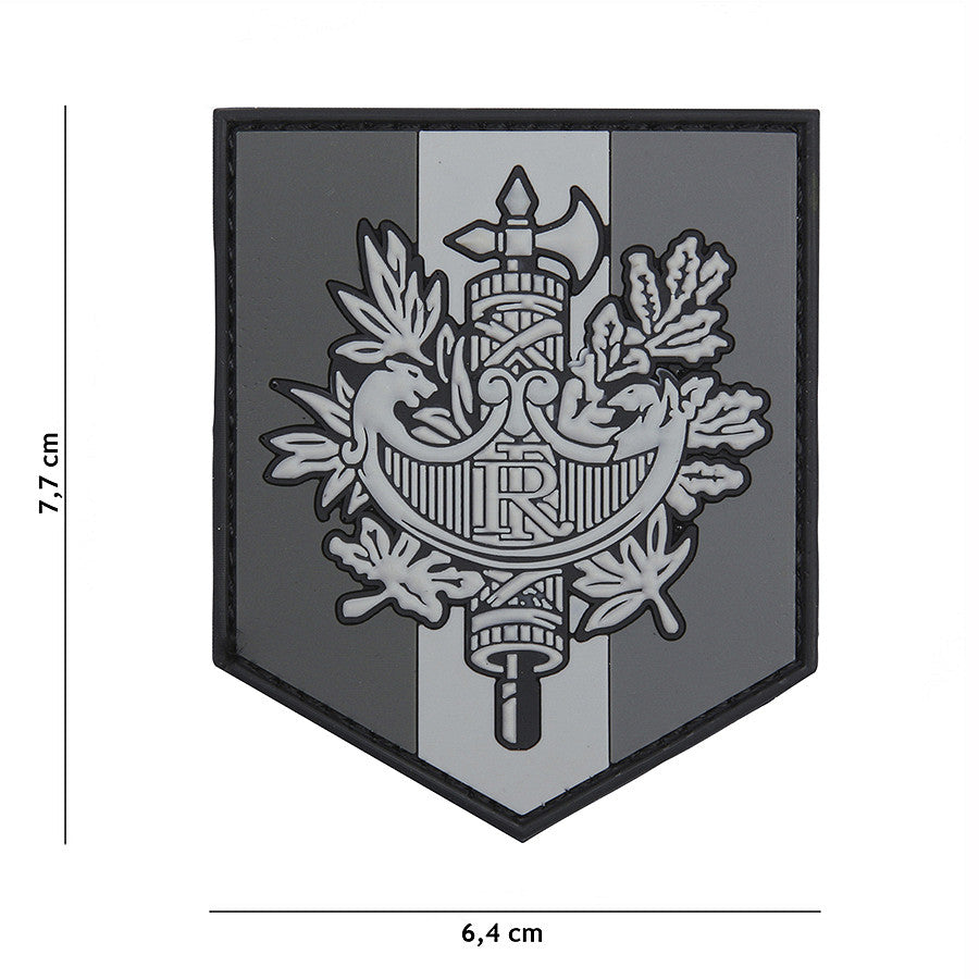 Embleem 3D PVC Frans Schild Grijs - Identificare Tactică Fără Compromis