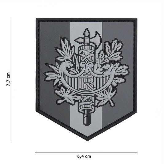 Embleem 3D PVC Frans Schild Grijs - Identificare Tactică Fără Compromis