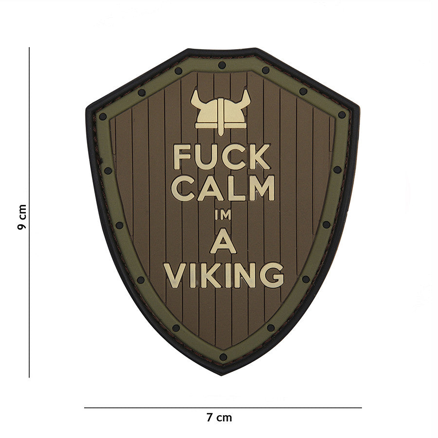 Embleem 3D PVC Fuck Calm Bruin/Verde - Afirmă-ți Atitudinea