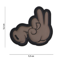 Embleem 3D PVC Fuck Fingers Gri - Afirmă-ți Atitudinea Fără Compromis