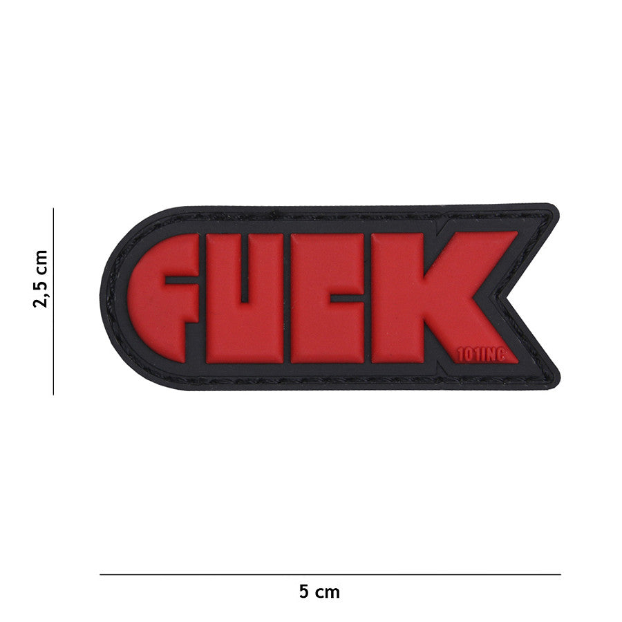 Embleem 3D PVC FUCK Rood - Exprimă-ți Atitudinea Fără Compromis