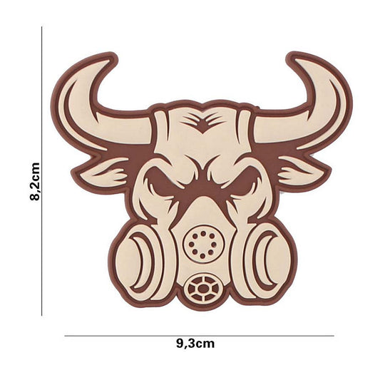 Embleem 3D PVC Gasmask Bull Bej Tactical - Identitate Vizuală Unică
