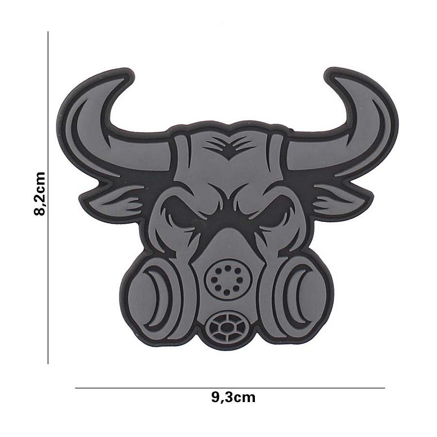 Embleem 3D PVC Gasmask Bull Gri - Afirmă-ți Atitudinea Tactica