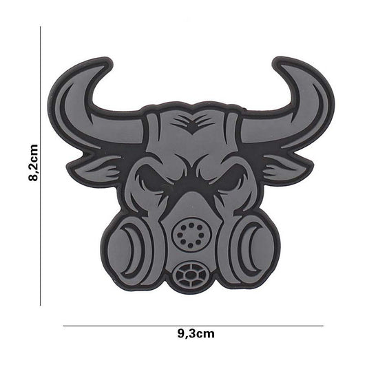 Embleem 3D PVC Gasmask Bull Gri - Afirmă-ți Atitudinea Tactica