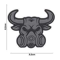 Embleem 3D PVC Gasmask Bull Gri - Afirmă-ți Atitudinea Tactica