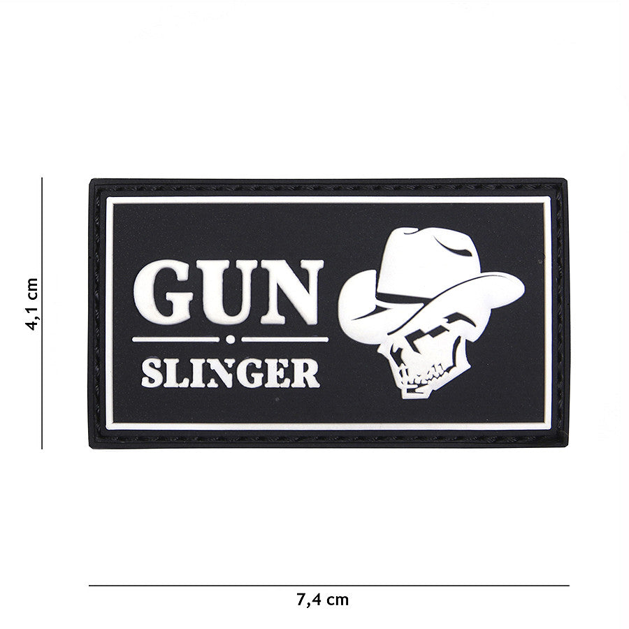 Embleem 3D PVC Gun Slinger Skull Cowboy Negru - Atitudine Autentică
