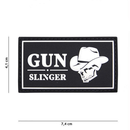 Embleem 3D PVC Gun Slinger Skull Cowboy Negru - Atitudine Autentică
