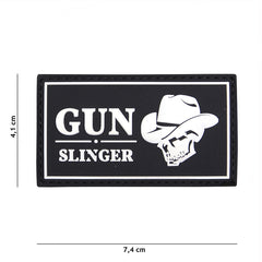 Embleem 3D PVC Gun Slinger Skull Cowboy Negru - Atitudine Autentică