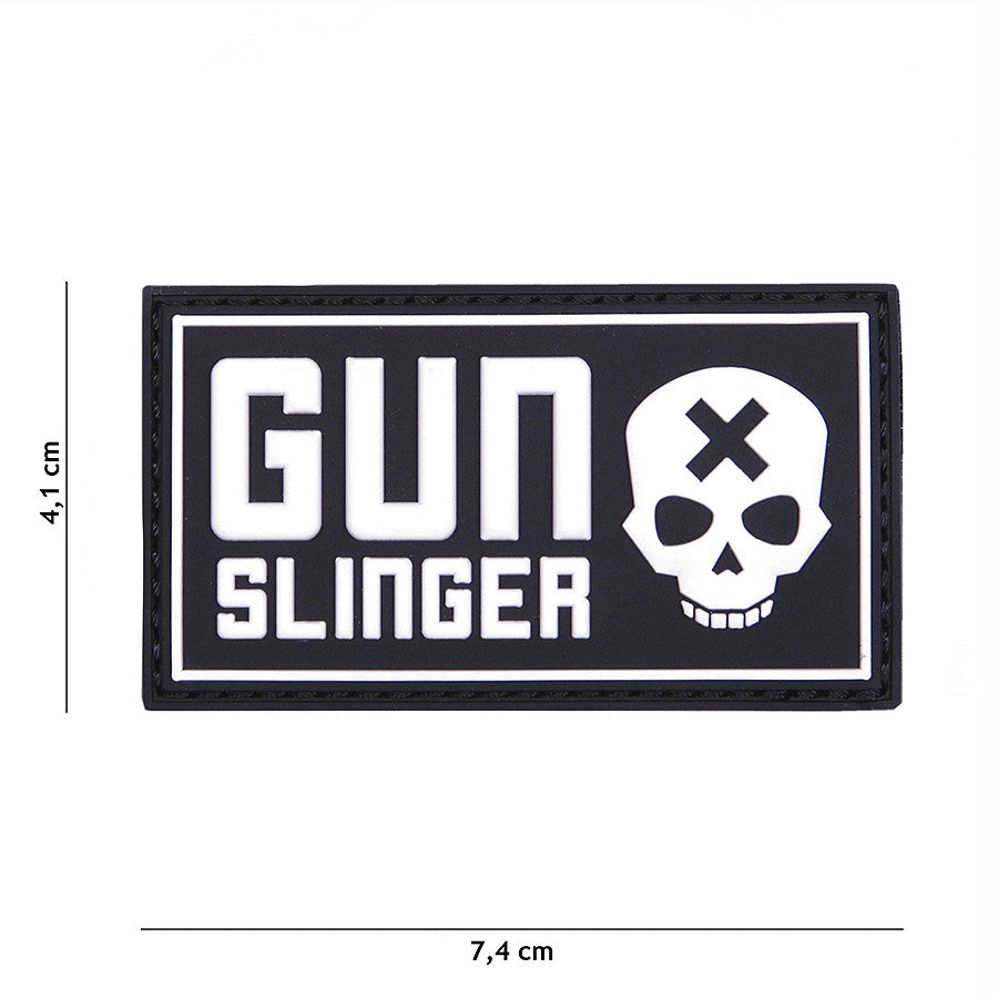 Embleem 3D PVC Gun Slinger Skull Negru - Afirmă-ți Atitudinea Tactica