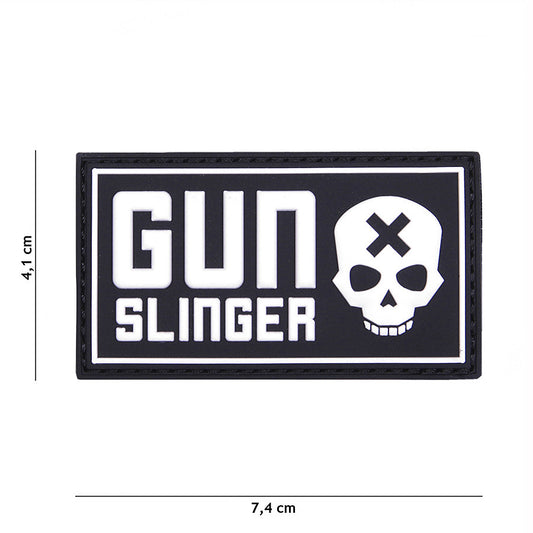 Embleem 3D PVC Gun Slinger Skull Negru - Afirmă-ți Atitudinea Tactica