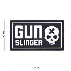 Embleem 3D PVC Gun Slinger Skull Negru - Afirmă-ți Atitudinea Tactica