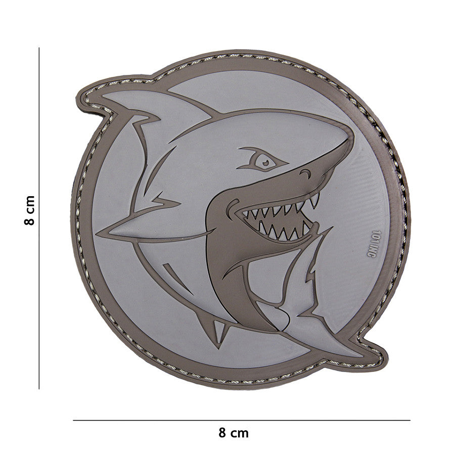 Embleem 3D PVC Haai Atacator Gri - Afirmă-ți Pregătirea