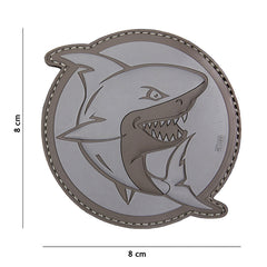 Embleem 3D PVC Haai Atacator Gri - Afirmă-ți Pregătirea