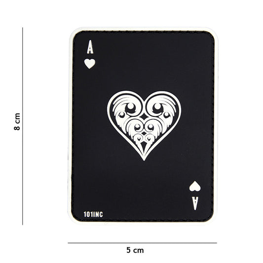 Embleem 3D PVC Harten Aas Negru - Afirmația Ta de Necontestat
