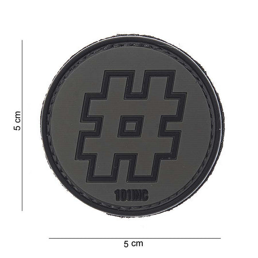 Embleem 3D PVC Hashtag Negru - Personalizare Tactică Rapidă