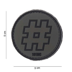 Embleem 3D PVC Hashtag Negru - Personalizare Tactică Rapidă