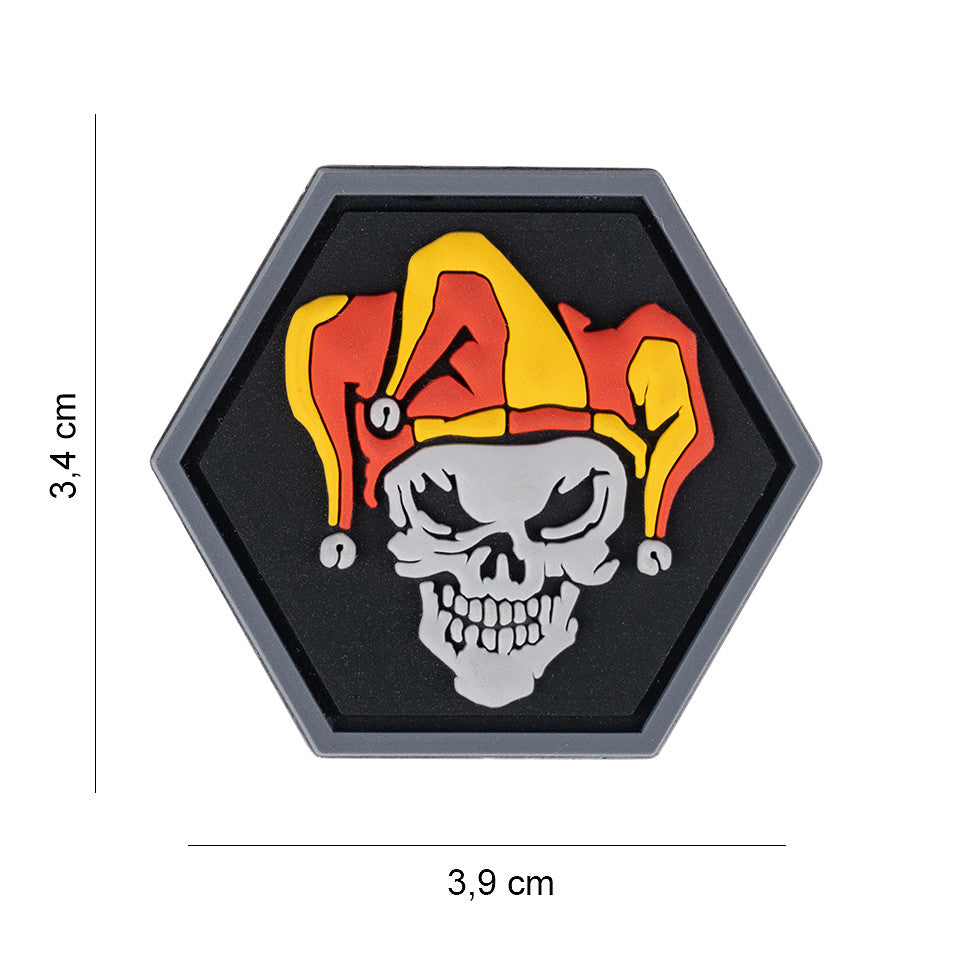 Embleem 3D PVC Hexagon skull joker - Afirmă-ți Stilul Unic