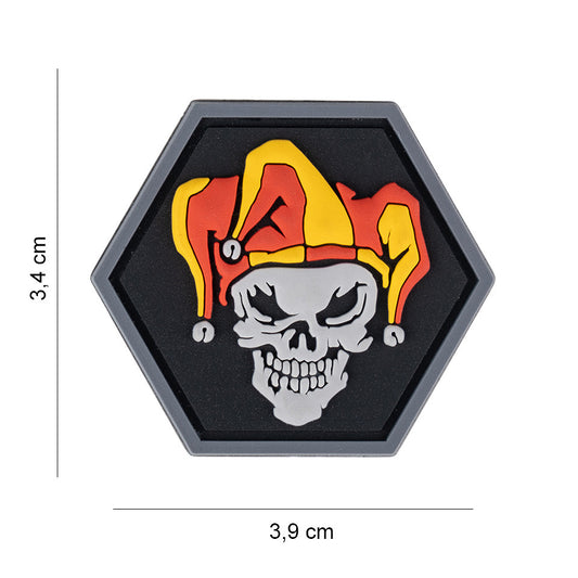 Embleem 3D PVC Hexagon skull joker - Afirmă-ți Stilul Unic