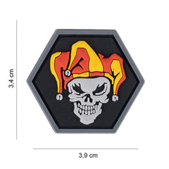 Embleem 3D PVC Hexagon skull joker - Afirmă-ți Stilul Unic