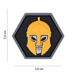Embleem 3D PVC Hexagon skull spartaan #8056 - Simbolul Tău de Neînvins