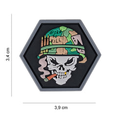 Embleem 3D PVC Hexagon Skull Vietnam Ace - Afirmă-ți Identitatea