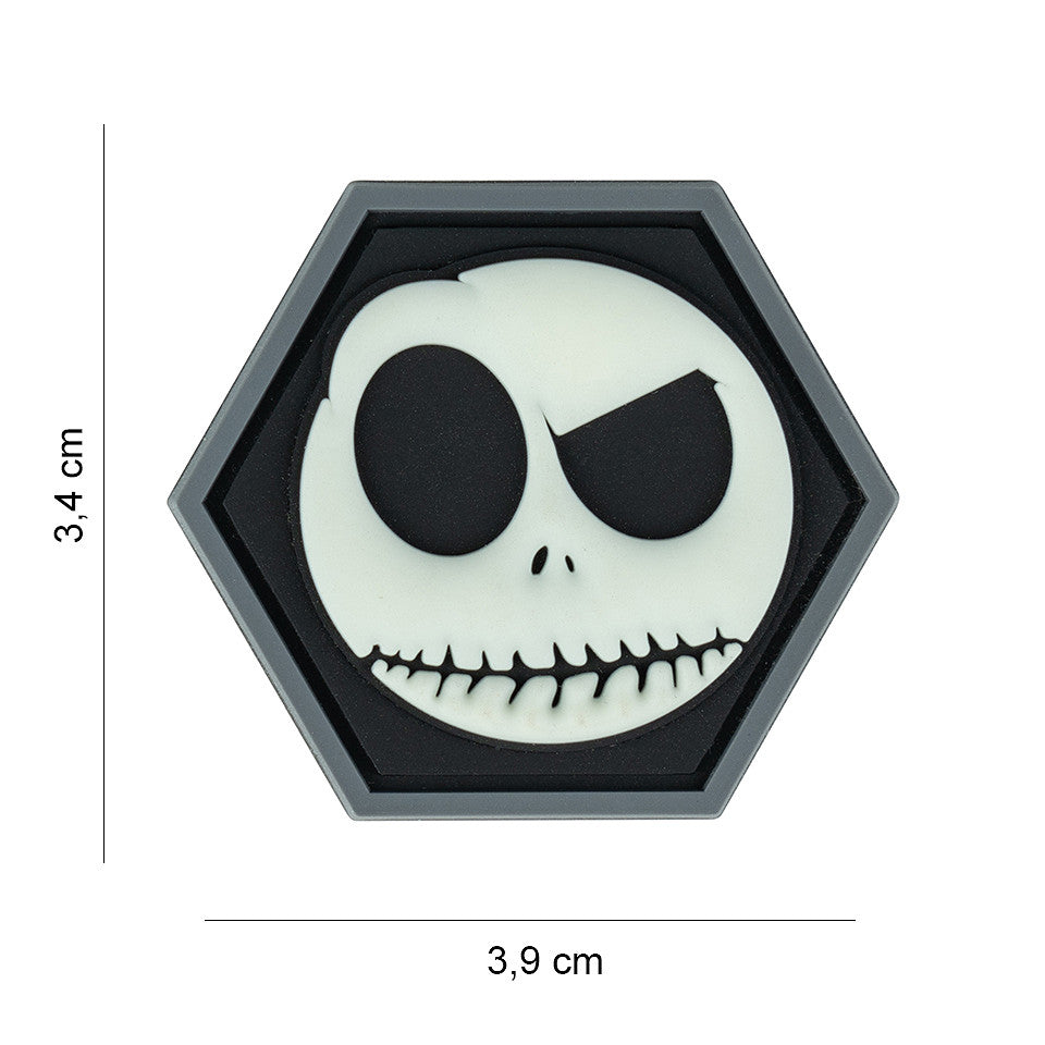 Embleem 3D PVC Hexagon Smiley Glow - Stil Tactic și Vizibilitate Nocturnă