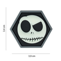 Embleem 3D PVC Hexagon Smiley Glow - Stil Tactic și Vizibilitate Nocturnă
