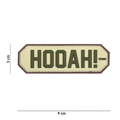 Embleem 3D PVC HOOAH! Beige Tactical - Afirmă-ți Atitudinea și Spiritul!