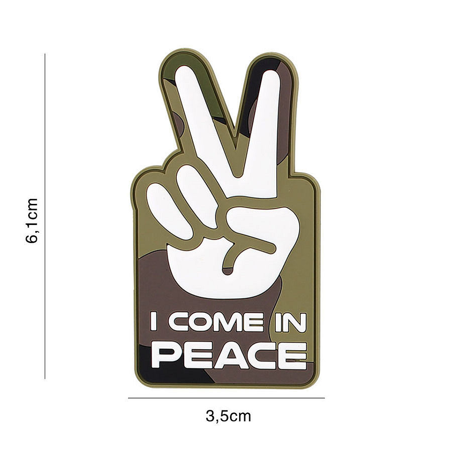 Embleem 3D PVC I come in peace Woodland - Afirmă-ți Atitudinea Tactică