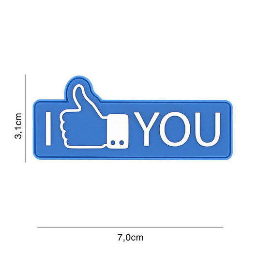 Embleem 3D PVC I like you Albastru Militară - Personalizare Rapidă