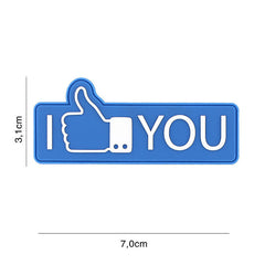 Embleem 3D PVC I like you Albastru Militară - Personalizare Rapidă