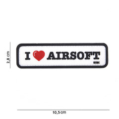 Embleem 3D PVC I love Airsoft Alb - Afirmă-ți Pasiunea!