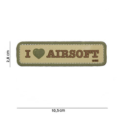 Embleem 3D PVC I love Airsoft Coyote - Exprimă-ți Pasiunea cu Stil