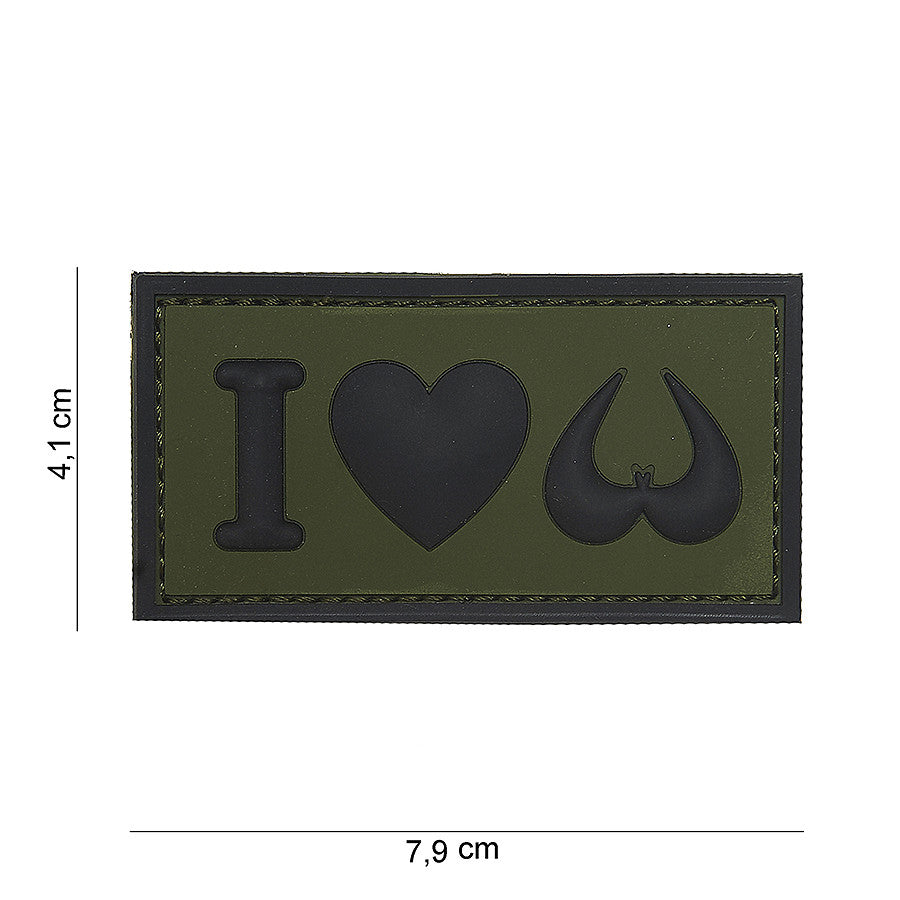 Embleem 3D PVC I love boobies Groen - Mesaj Direct, Atitudine Indomită