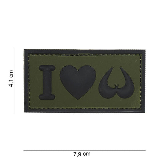 Embleem 3D PVC I love boobies Groen - Mesaj Direct, Atitudine Indomită