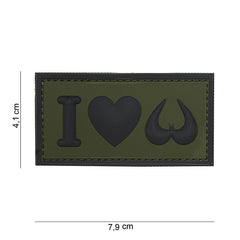 Embleem 3D PVC I love boobies Groen - Mesaj Direct, Atitudine Indomită