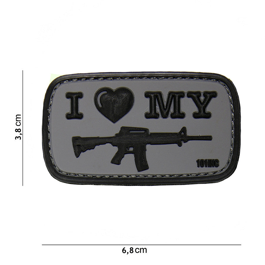 Embleem 3D PVC I Love my M4 Negru - Personalizare Cu Atitudine