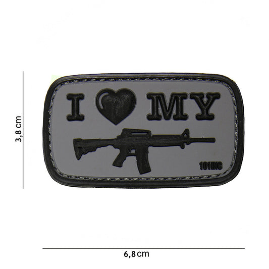 Embleem 3D PVC I Love my M4 Negru - Personalizare Cu Atitudine