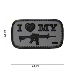 Embleem 3D PVC I Love my M4 Negru - Personalizare Cu Atitudine