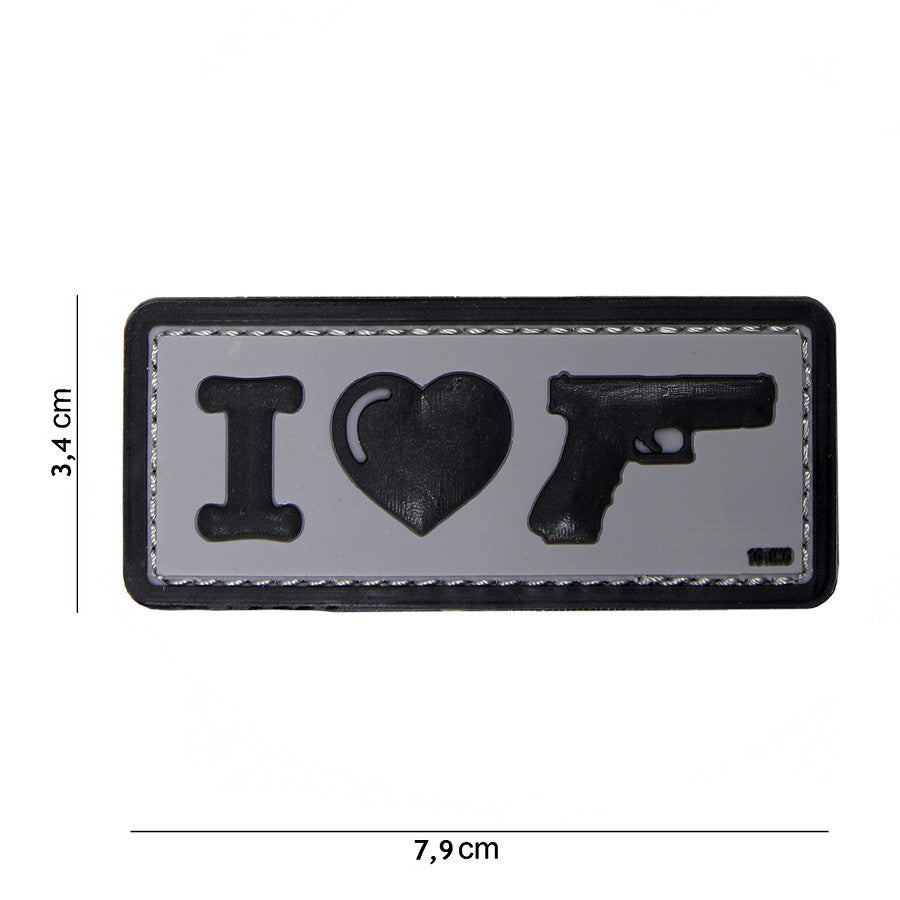 Embleem 3D PVC I Love my sidearm Negru - Afirmă-ți Loialitatea Fără Compromis