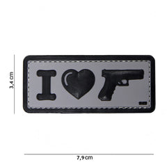 Embleem 3D PVC I Love my sidearm Negru - Afirmă-ți Loialitatea Fără Compromis