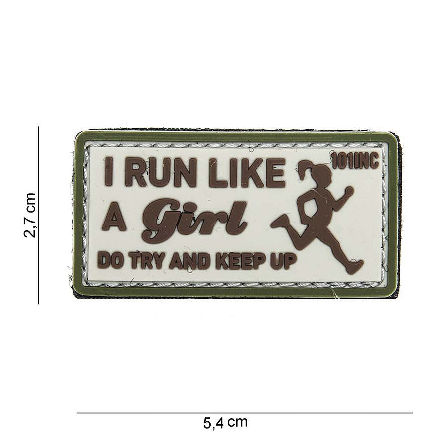 Embleem 3D PVC I run like beige #14062 - Umor Tactic Autentic
